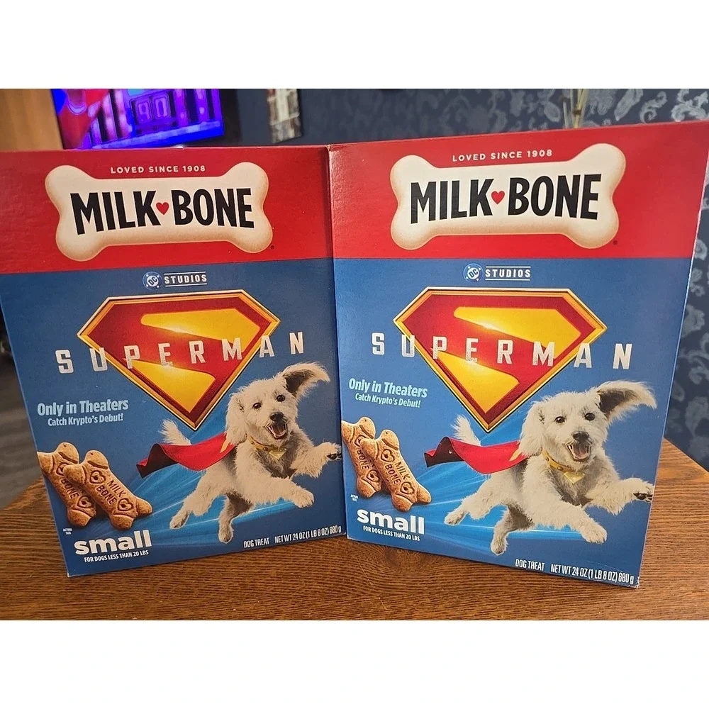 2 Milk Bone Biscuit Small Dogs 24 Oz Superman‎ Krypto Promo Box Sealed No Comic